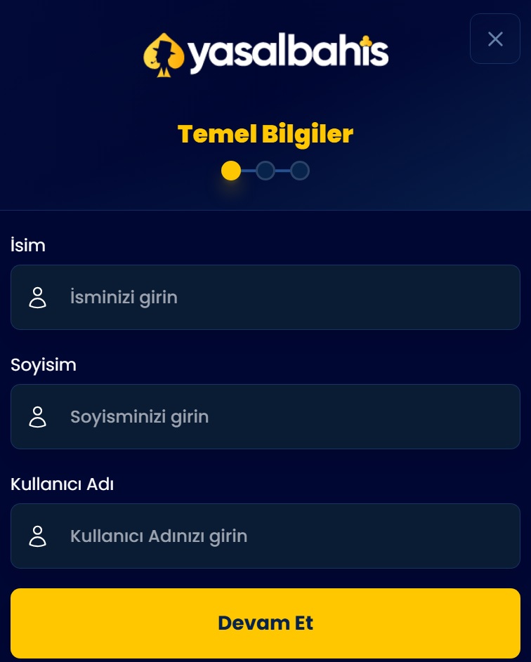 yasalbahis üyelik işlemleri